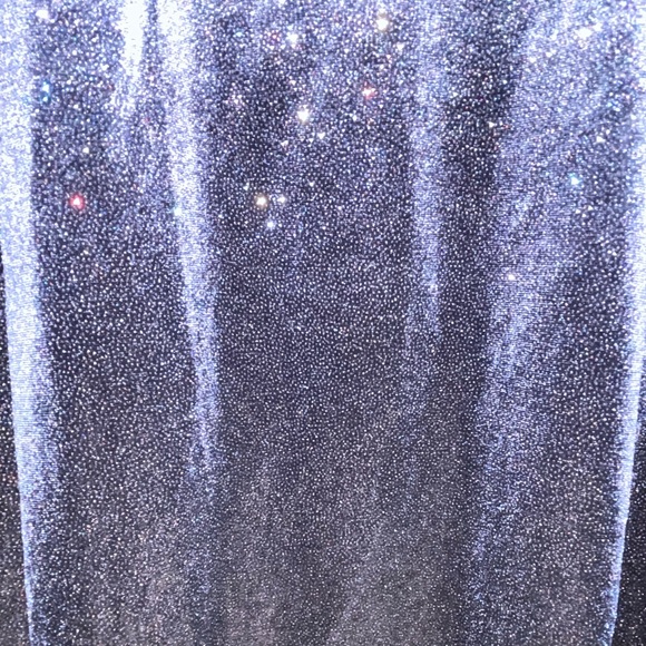 Navy sparkly mini long sleeve tunic dress - Picture 2 of 2